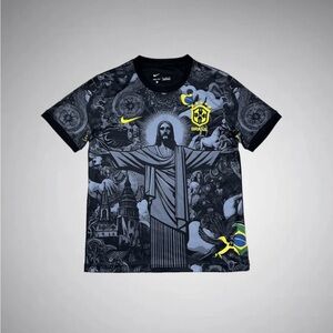 Nike Black and Yellow Brazil Christ the Redeemer Jersey